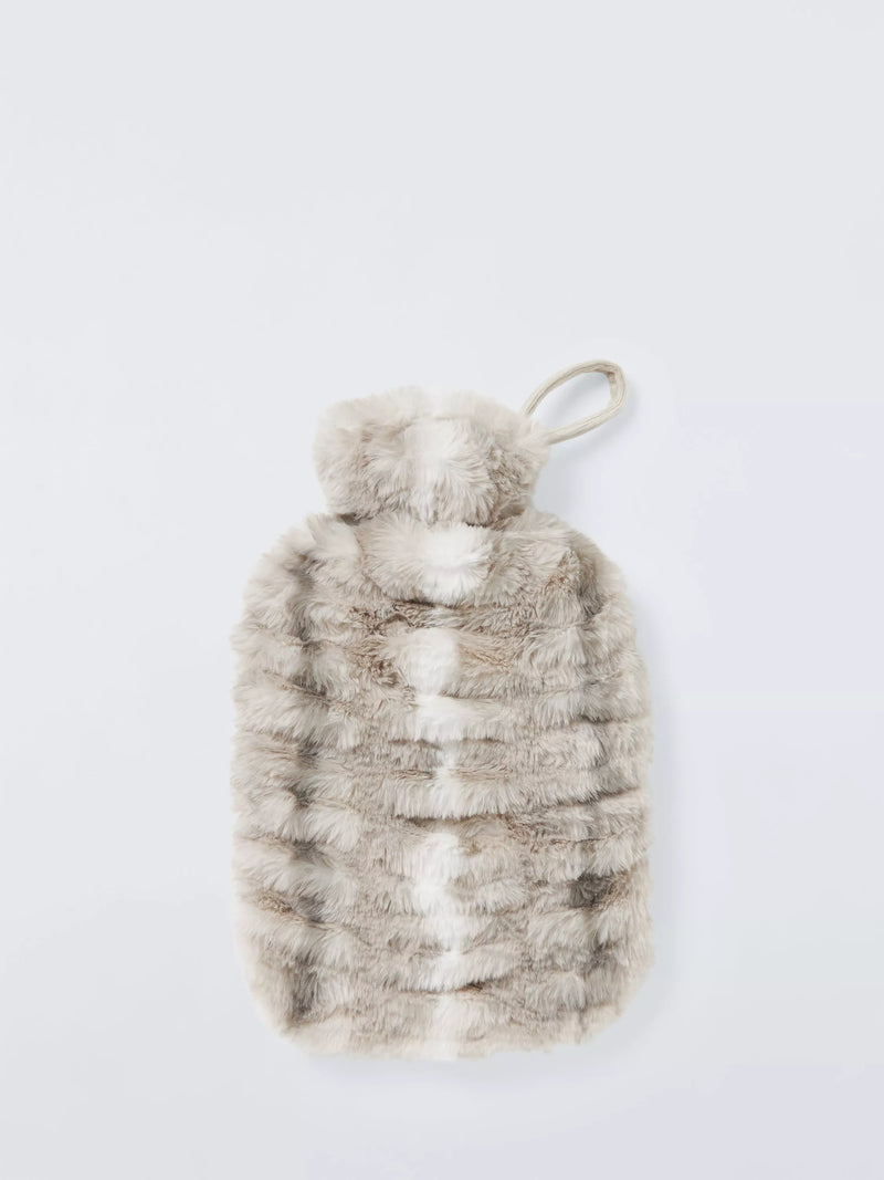 John Lewis faux fur hot water bottle in chinchilla, UK version