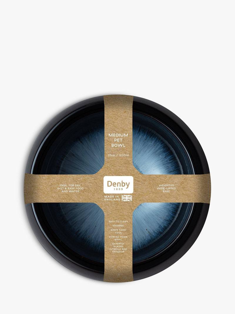 Denby Halo Medium Pet Bowl Black Multi - British product
