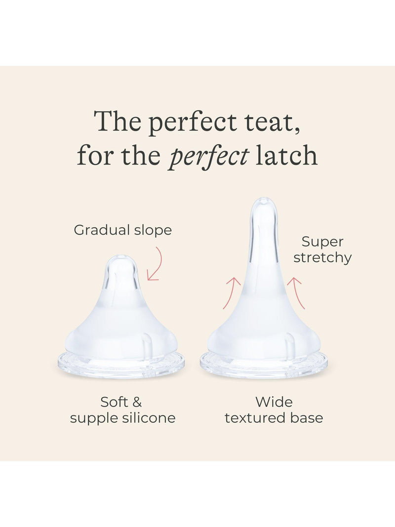 Lansinoh medium flow baby bottle teats pack of 2, UK version