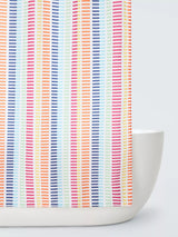 John Lewis John Lewis Multi Stripe Recycled Polyester Shower Curtain Rainbow 180x180cm- Buy online at McGrocer