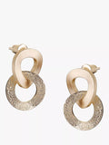 Tutti Unity drop earrings recycled gold plated brass, UK version
