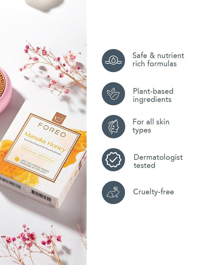 FOREO Manuka Honey UFO face mask 36g pack of 6, UK version