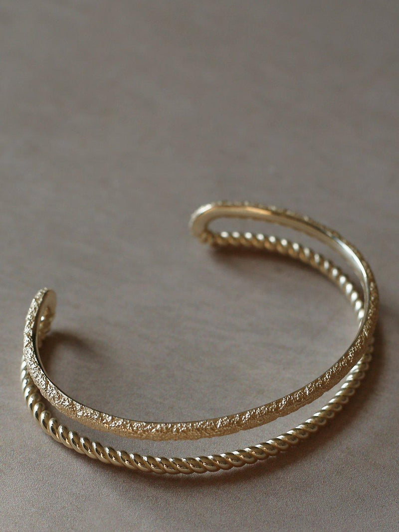 Tutti gold double row cuff bangle, UK version