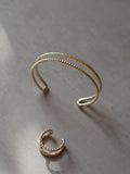 Tutti gold double row cuff bangle, UK version