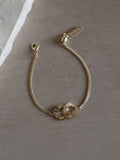 Tutti gold double loop chain bracelet with lobster clasp, UK version