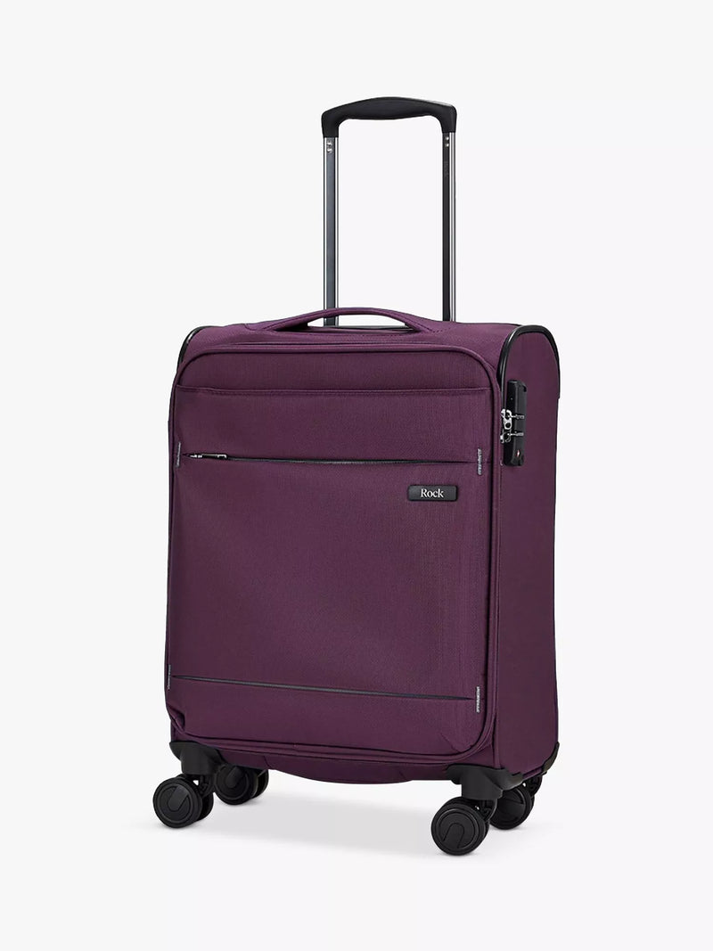Rock Deluxe Lite 8-Wheel 55cm Cabin Case, Purple