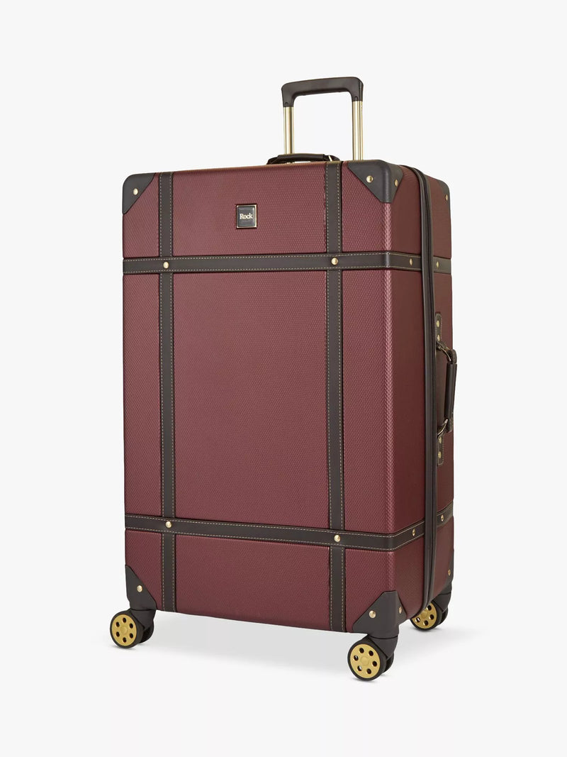 Rock Vintage hard-sided suitcase 78cm with 8 wheels (British brand)