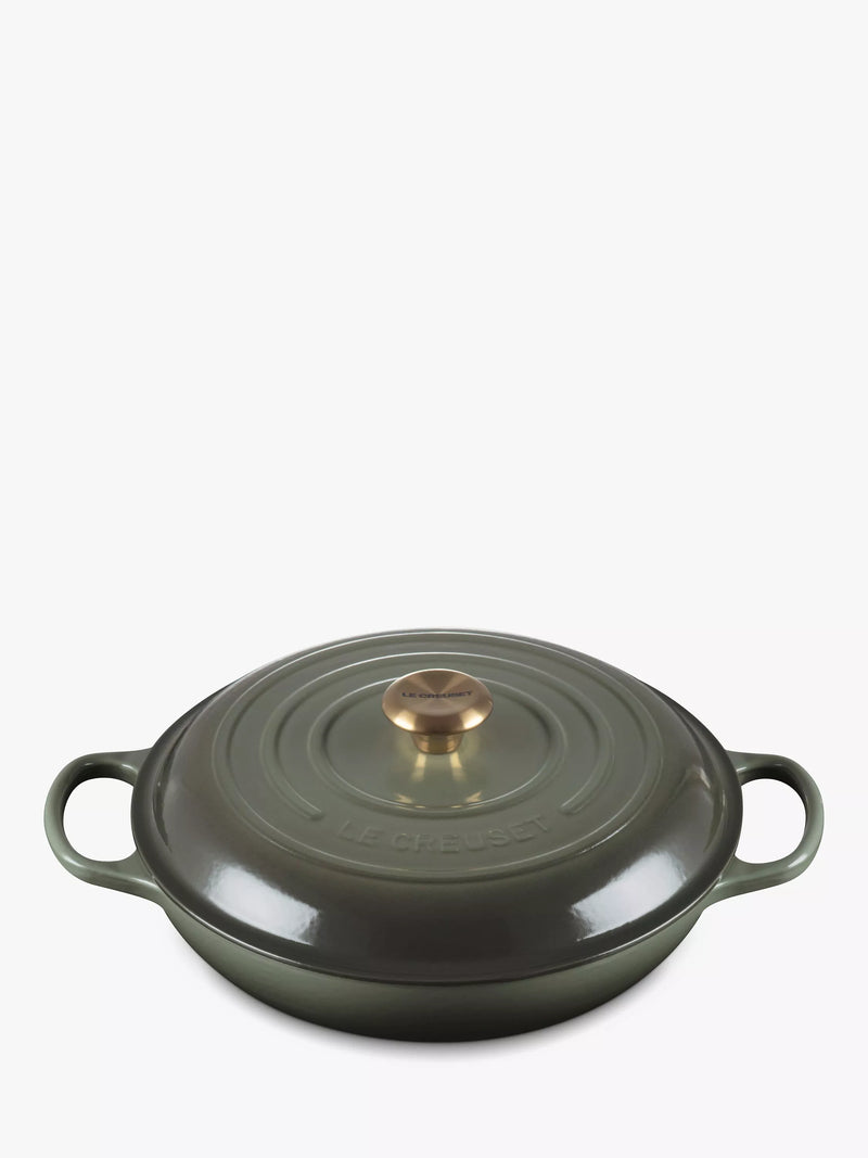 Cast Iron Shallow Casserole Dish in Volcanic Finish