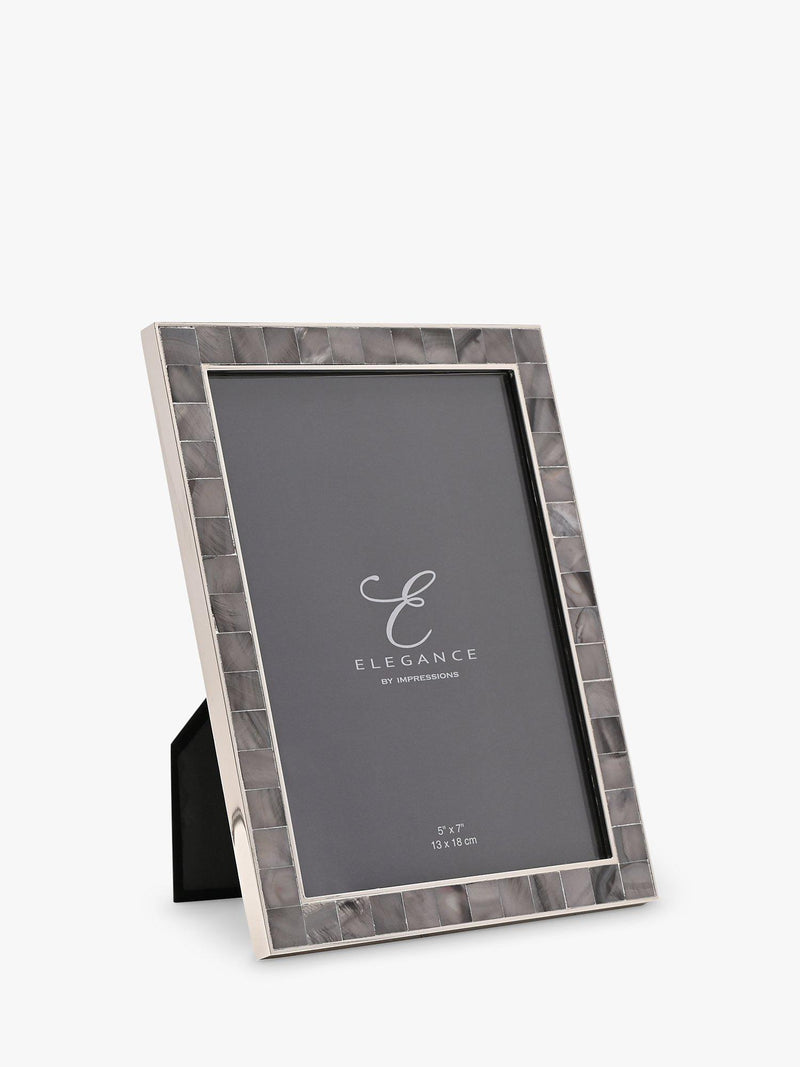Impressions Elegance Mother of Pearl Photo Frame Grey 5 x 7 inches 13 x 18 cm, UK version