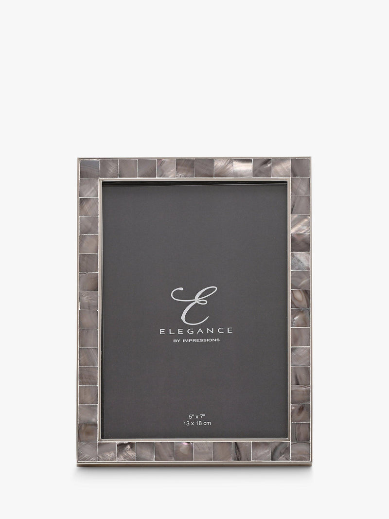 Impressions Elegance Mother of Pearl Photo Frame Grey 5 x 7 inches 13 x 18 cm, UK version