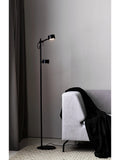 Nordlux dimmable floor lamp with two heads black (British brand)