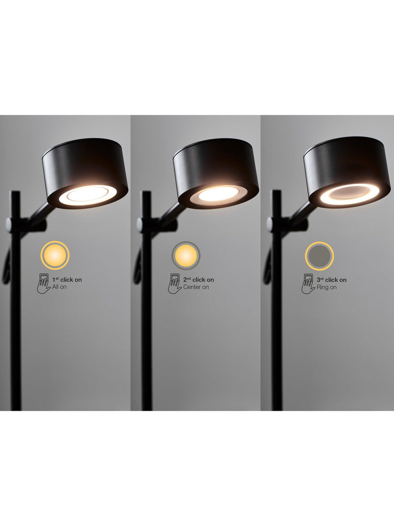 Nordlux dimmable floor lamp with two heads black (British brand)