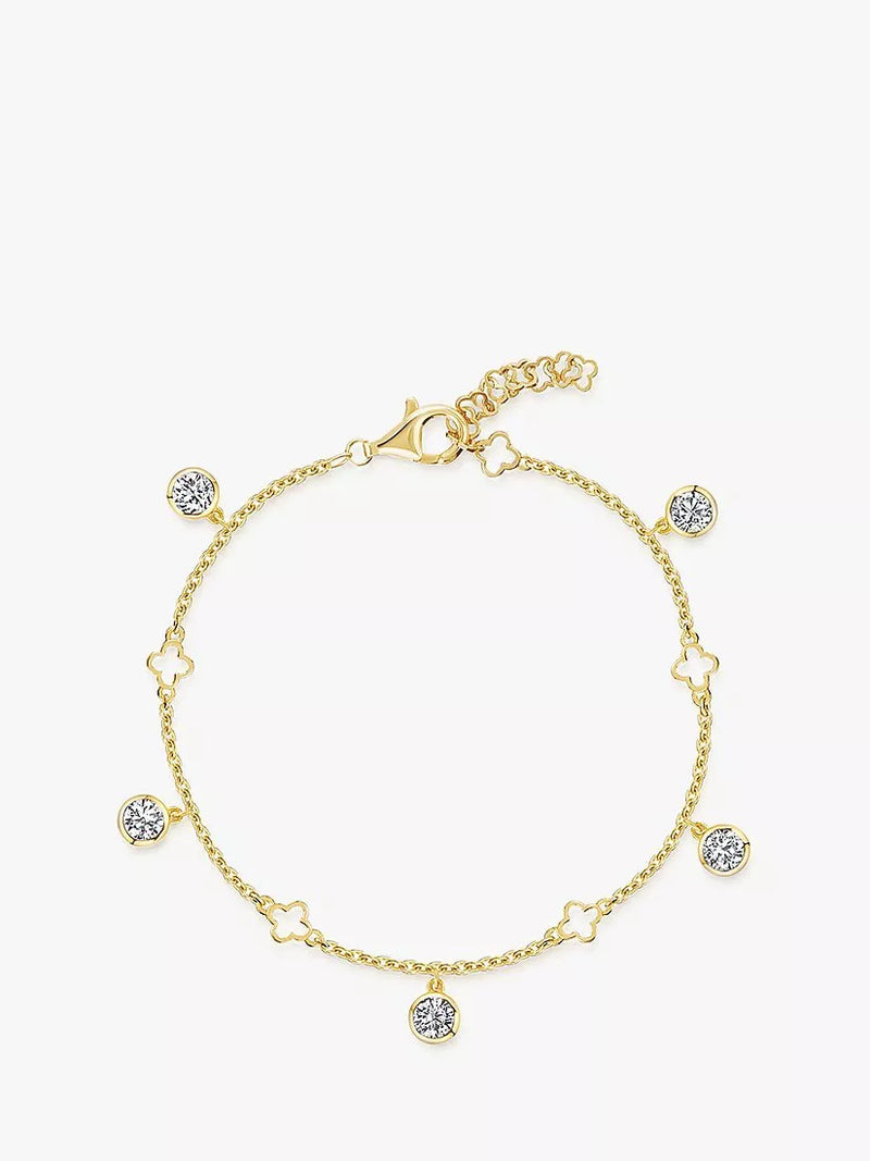 Jools by Jenny Brown Clover and Cubic Zirconia 5 Charm Bracelet