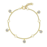 Jools by Jenny Brown clover charm bracelet silver cubic zirconia - British product