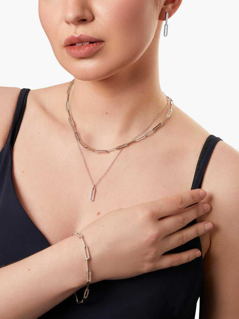 Jools by Jenny Brown rhodium plated sterling silver link bracelet - British product