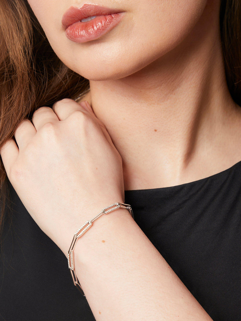 Jools by Jenny Brown rhodium plated sterling silver link bracelet - British product