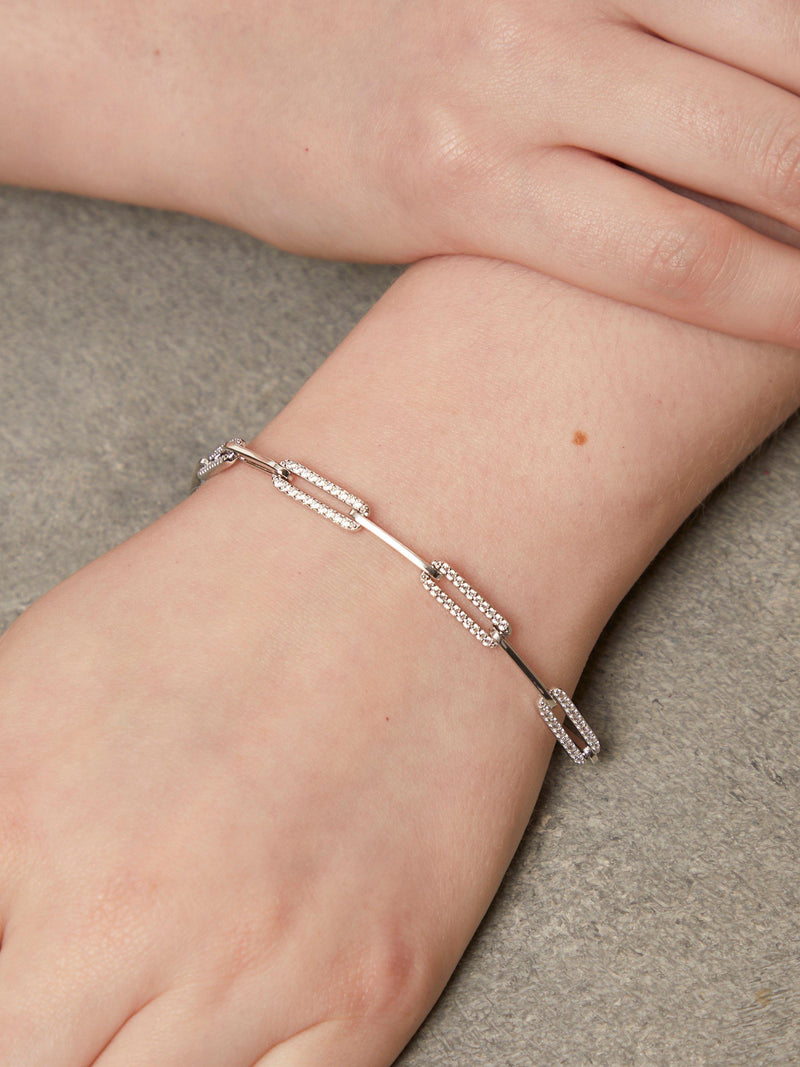 Jools by Jenny Brown rhodium plated sterling silver link bracelet - British product
