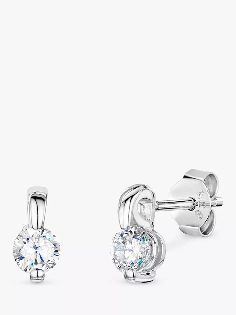Jools by Jenny Brown cubic zirconia stud earrings silver, imported from the UK