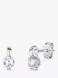 Jools by Jenny Brown cubic zirconia stud earrings silver, imported from the UK