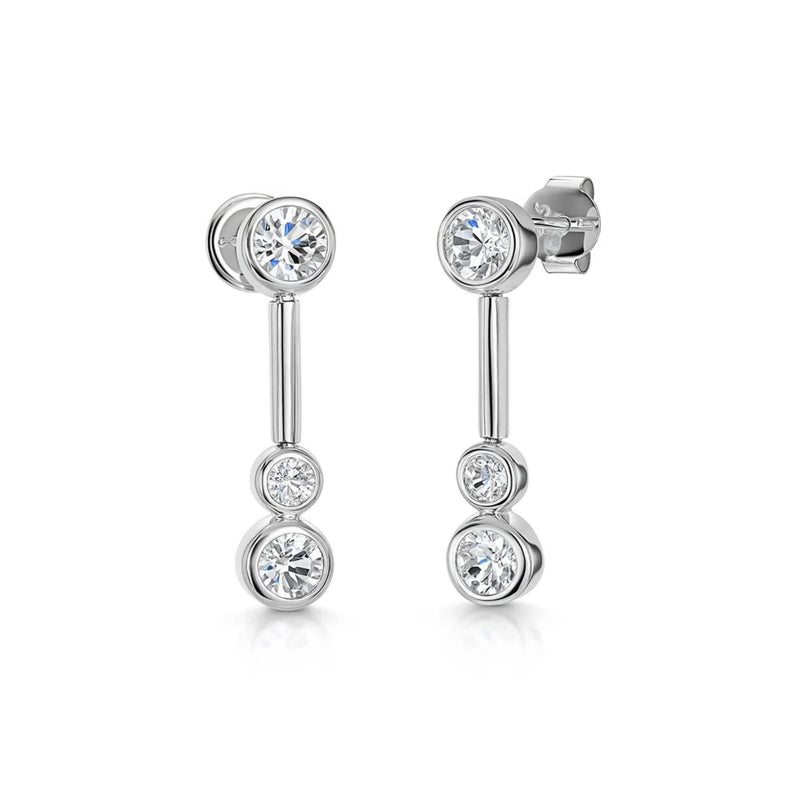 Jools by Jenny Brown bubble drop earrings 3 stone cubic zirconia, UK version