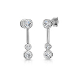 Jools by Jenny Brown bubble drop earrings 3 stone cubic zirconia, UK version