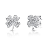 Jools 4 leaf clover cubic zirconia stud earrings, imported from the UK