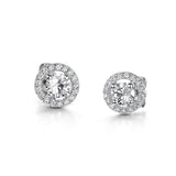 Jools cubic zirconia halo stud earrings 4mm, UK version