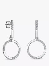 John Lewis Jools by Jenny Brown Cubic Zirconia Circle Drop Earrings Silver- Buy online at McGrocer