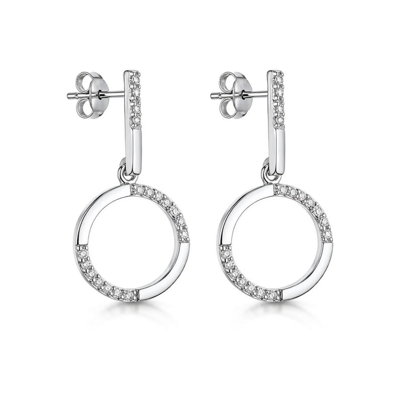 Jools by Jenny Brown cubic zirconia drop earrings in silver (British brand)