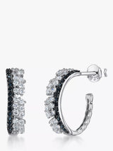 John Lewis Jools by Jenny Brown Two Row Cubic Zirconia Hoop Earrings, Silver- Buy online at McGrocer
