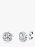 Jools by Jenny Brown cubic zirconia flower stud earrings 0.8cm - British product