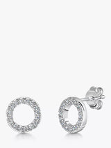John Lewis Jools by Jenny Brown Cubic Zirconia Circle Stud Earrings, Silver- Buy online at McGrocer