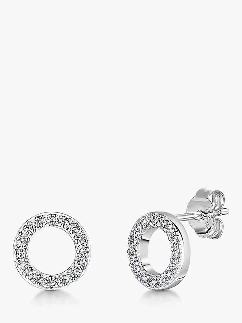 Jools by Jenny Brown cubic zirconia circle stud earrings, imported from the UK