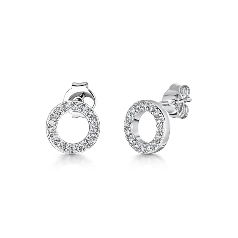 Jools by Jenny Brown cubic zirconia circle stud earrings, imported from the UK