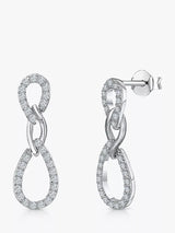 John Lewis Jools by Jenny Brown Cubic Zirconia Link Drop Earrings Silver- Buy online at McGrocer