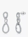 Jools by Jenny Brown cubic zirconia silver drop earrings - British product