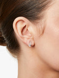 Jools cubic zirconia pave bale stud earrings silver, UK version