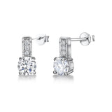 Jools cubic zirconia pave bale stud earrings silver, UK version
