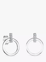 John Lewis Jools by Jenny Brown Pave Bale Circle Stud Earrings, Silver- Buy online at McGrocer