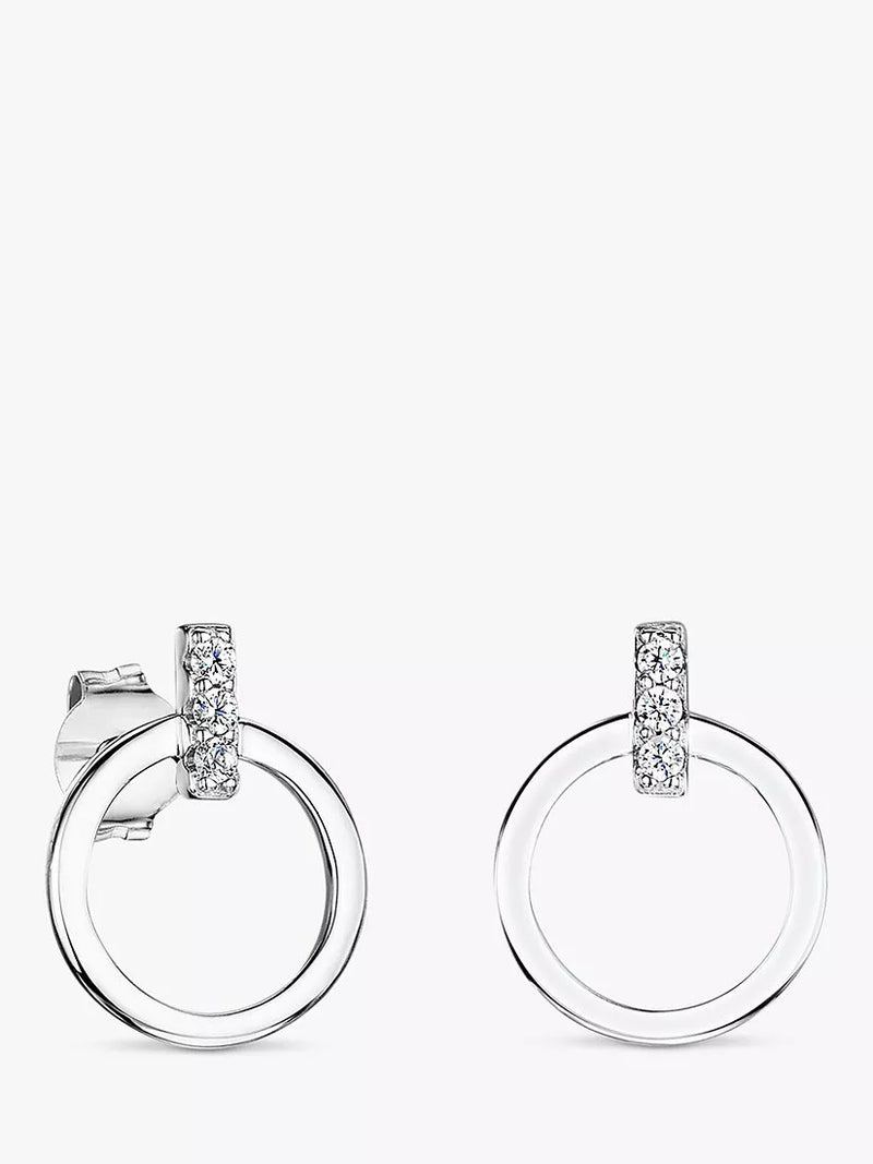 Jools by Jenny Brown circle stud earrings silver - British product