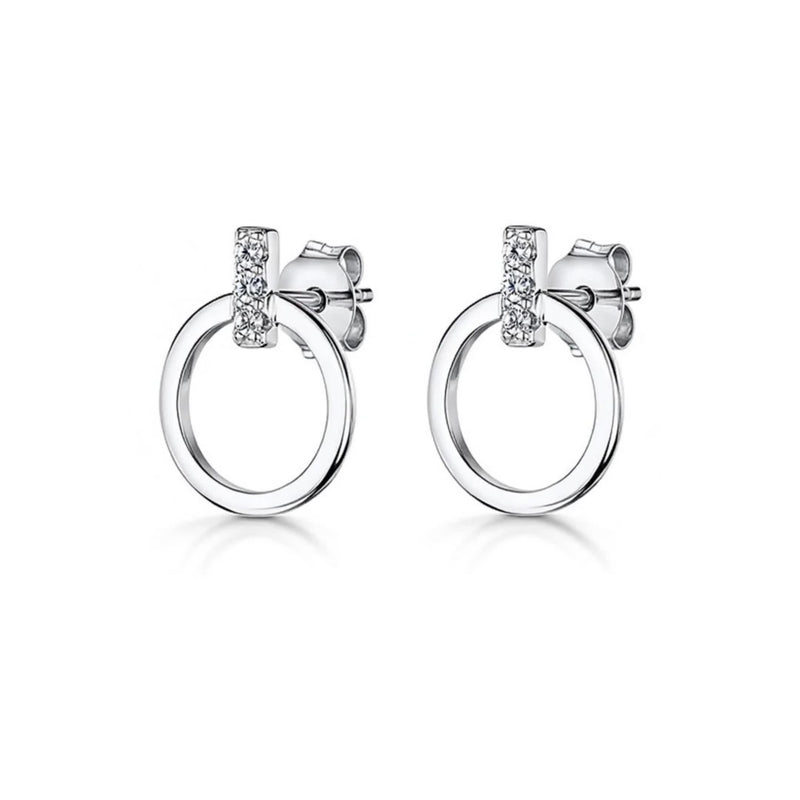 Jools by Jenny Brown circle stud earrings silver - British product