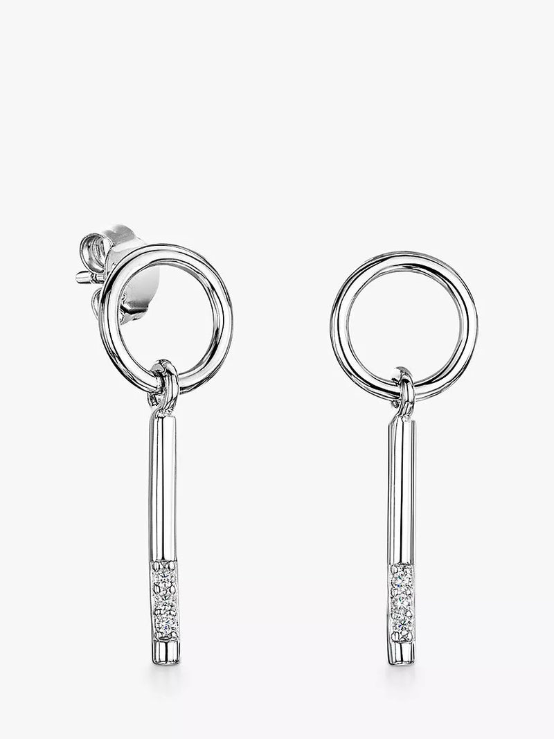 Jools by Jenny Brown silver drop earrings cubic zirconia - British product