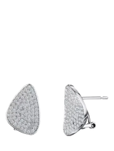 John Lewis Jools by Jenny Brown Concave Pave Triangle Stud Earrings Silver- Buy online at McGrocer