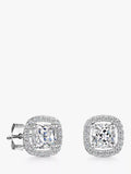 Jools by Jenny Brown cubic zirconia cushion halo stud earrings - British product