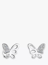 John Lewis Jools by Jenny Brown Cutout Butterfly Stud Earrings Silver- Buy online at McGrocer