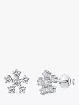 John Lewis Jools by Jenny Brown Dainty Snowflake Cubic Zirconia Stud Earrings, Silver- Buy online at McGrocer