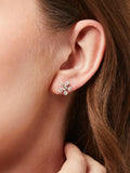 Jools by Jenny Brown snowflake cubic zirconia stud earrings silver, UK version