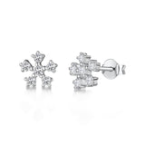 Jools by Jenny Brown snowflake cubic zirconia stud earrings silver, UK version
