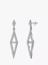 John Lewis Jools by Jenny Brown Cubic Zirconia Diamond Shape Drop Earrings Silver- Buy online at McGrocer