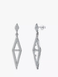 Jools by Jenny Brown cubic zirconia drop earrings silver - British product